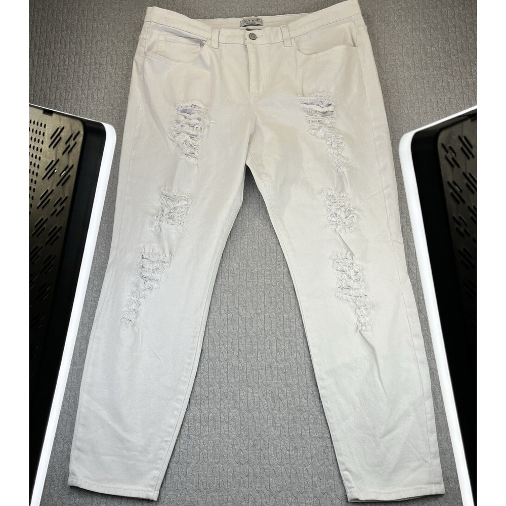 Judy‎ blue White Dress Jeans Women (2XL) 38X29 High Rise distressed